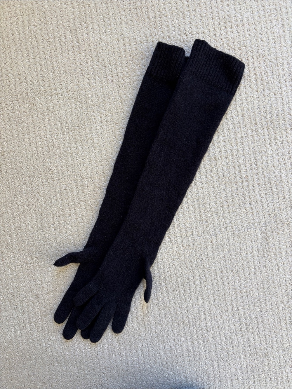 The Row elbow length cashmere gloves